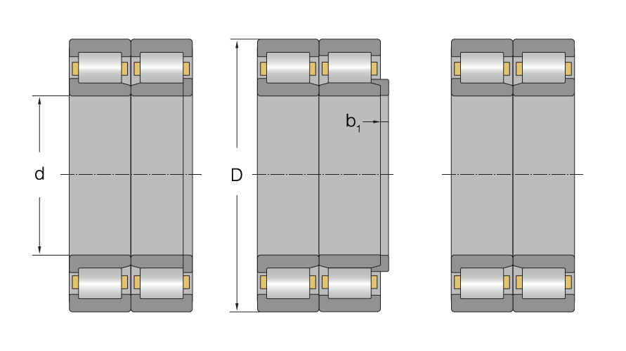 Комбинации конструктивных форм подшипников для колесных пар
