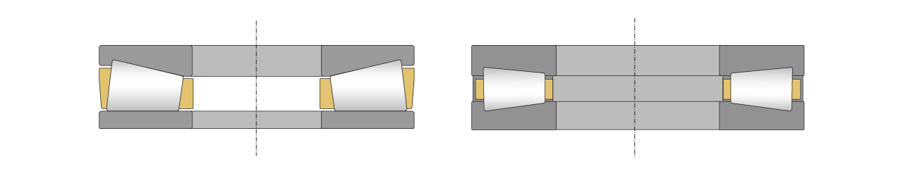 Structure of a double-sided tapered roller thrust bearing