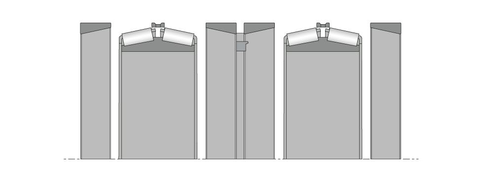 Определение размеров многорядного конического роликоподшипника